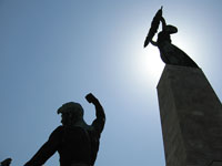 The liberty statues on Gellert Hill